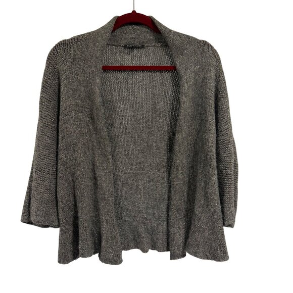 Eileen Fisher Silver‎ Metallic Alpaca Wool Open Sweater Cardigan Size S - Picture 1 of 8